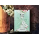 İsimlik ve kurdele detaylı düğün kartı - Concept 5629