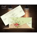 Çiçek desenli düğün kartı - Concept 5632