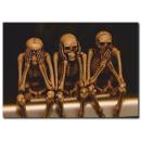 Üç Maymunu Oynayan İskeletler Kanvas Tablo