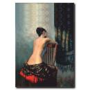 Sandalyede Oturan Kadın Kanvas Tablo