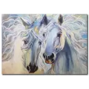 Beyaz Atlar Yağlı Boya Kanvas Tablo