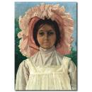 Pembe Başlıklı Kız Kanvas Tablo