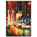 Şehirde Yürüyüş Yağlıboya Kanvas Tablo