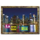 Şehir Manzaralı Ahşap Çerçeveli Tablo