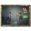 Mutlu Çocuklar Doğal Ahşap Çerçeveli Tablo