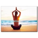 Kumsalda Yoga Yapan Kadın Kanvas Tablo