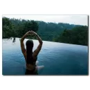 Havuzda Yoga Yapan Kadın Kanvas Tablo