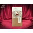 Çiçek Desen Baskılı Kraft Davetiye - 5561