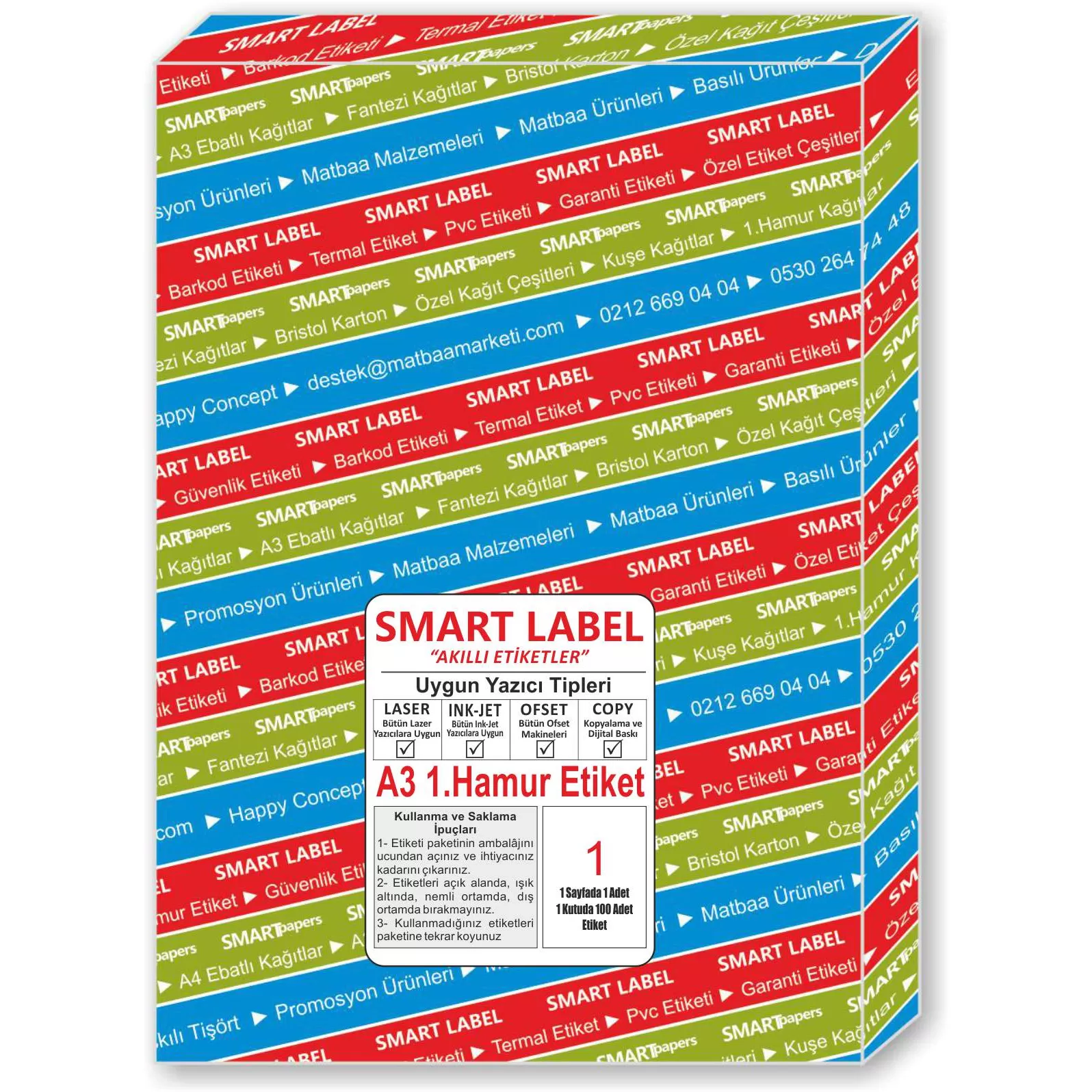 a3 1 hamur etiket smartlabel 100 adet