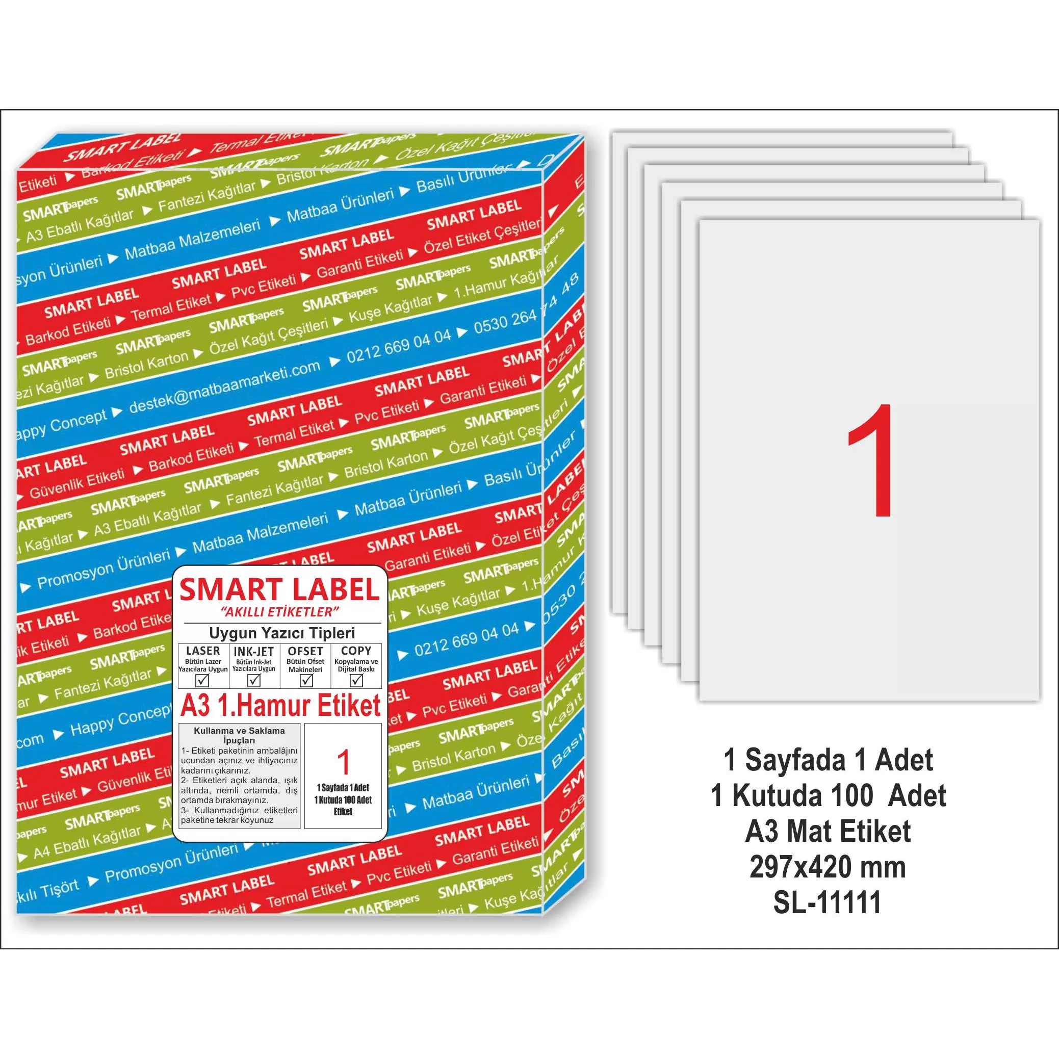 a3 1 hamur etiket smartlabel 100 adet