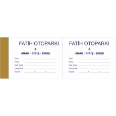 Otopark Fişi - Dipkoçanlı Fiş, Numara Baskılı, 7x20 Cm, Beyaz Kağıt