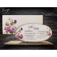 Çiçek desenli düğün kartı - Concept 5607