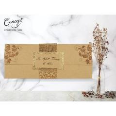 Kuşak aksesuar detaylı düğün kartı - Concept 5619