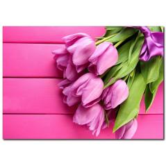 Pembe Lale Temalı Kanvas Tablo