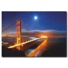 Köprü ve Gece Manzarası Kanvas Tablo