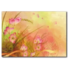Pastel Tonlarda Çiçekler Kanvas Tablo