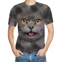 British Cat Desenli 3D Tişört