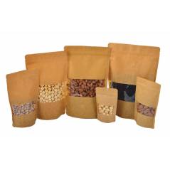 Pencereli Kraft Kilitli Doypack 13x22,5x3,5 Cm