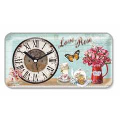 Love Rose Desenli Magnetli Buzdolabı Saati