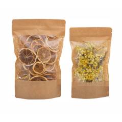 Geniş Pencereli Kraft Kilitli Doypack 20x30x5 Cm
