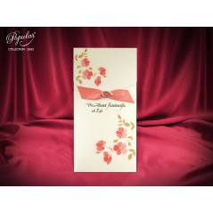 Çiçek Desen Baskılı, Kurdeleli Davetiye - 2662