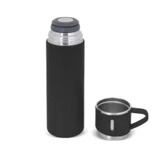 Bardaklı Çelik Termos  500 Ml - Siyah