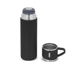 Bardaklı Çelik Termos  500 Ml - Siyah
