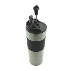 French Press Termos 500 ML - Metalik Gümüş