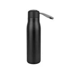Taşıma İpli Çelik Termos 600 Ml - Siyah Renkli