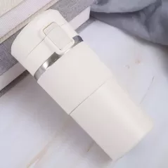 Süzgeçli ve Kullanışlı Çelik Termos Mug 400 Ml - Beyaz