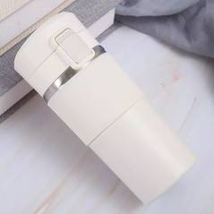 Süzgeçli ve Kullanışlı Çelik Termos Mug 400 Ml - Beyaz