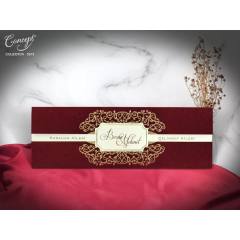 Kadife kaplı düğün kartı - Concept 5573