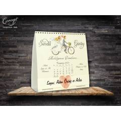 Takvim detaylı düğün kartı - Concept 5605