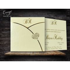 Kendinden kabartmalı düğün kartı - Concept 5624