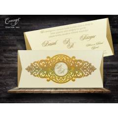 Kendinden kabartmalı düğün kartı - Concept 5663