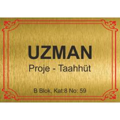 Pirinç Kapı Tabelası - Model 13