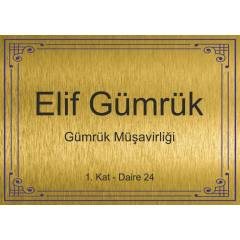 Pirinç Kapı Tabelası - Model 09