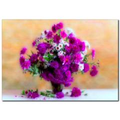 Çiçek ve Vazo Temalı Kanvas Tablo