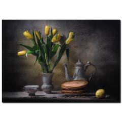 Sarı Lale Yağlıboya Kanvas Tablo