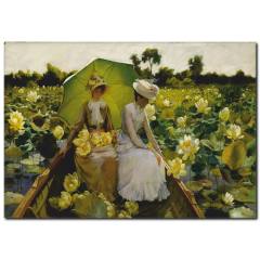 Nilüfer Toplayan Kadınlar Temalı Kanvas Tablo