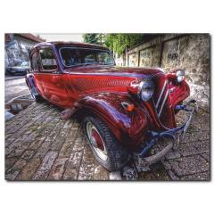 Kırmızı Nostaljik Araba Tablosu CC1013