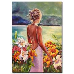 Doğada Kadın Yağlı Boya Tablo