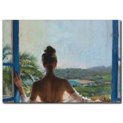 Pencere Önündeki Kadın Yağlı Boya Tablo