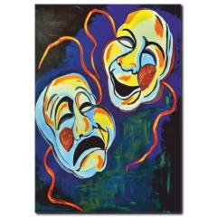 Gülen ve Ağlayan Yüz Kanvas Tablo