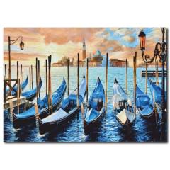 Mavi Yelkenli Yağlı Boya Tablo