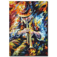 Müzisyen Adam Yağlı Boya Kanvas Tablo