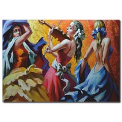 Müzisyen Kadınlar Yağlı Boya Tablo