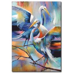 Leylekler Yağlı Boya Kanvas Tablo