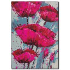 Fuşya Çiçek Yağlı Boya Tablo