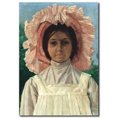Pembe Başlıklı Kız Kanvas Tablo